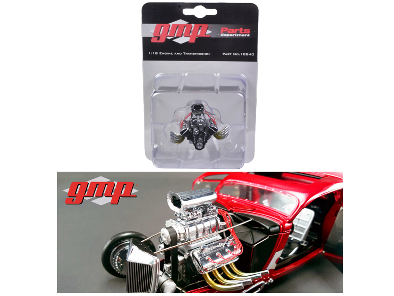 Engine and Transmission Replica 1934 Blown 426 Nitro Coupe Drag 1/18 by GMP