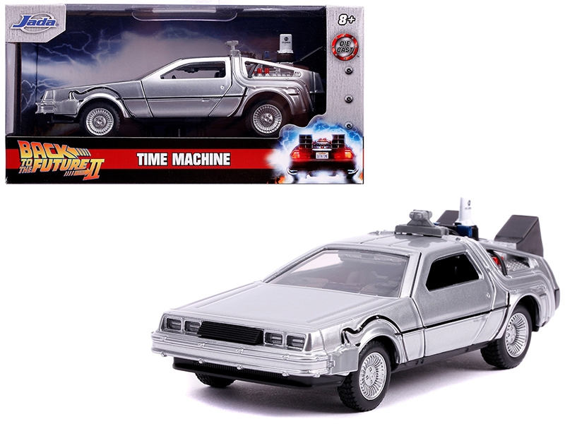 DeLorean DMC (Time Machine) Silver “Back to the Future Part II” (1989) Movie “Hollywood Rides” Series 1/32 Diecast Model Car by Jada