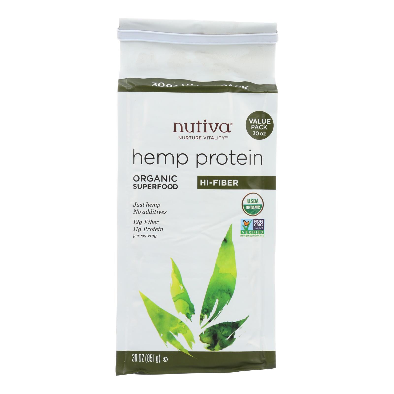 Nutiva Organic Hemp Protein Plus Fiber – 30 oz