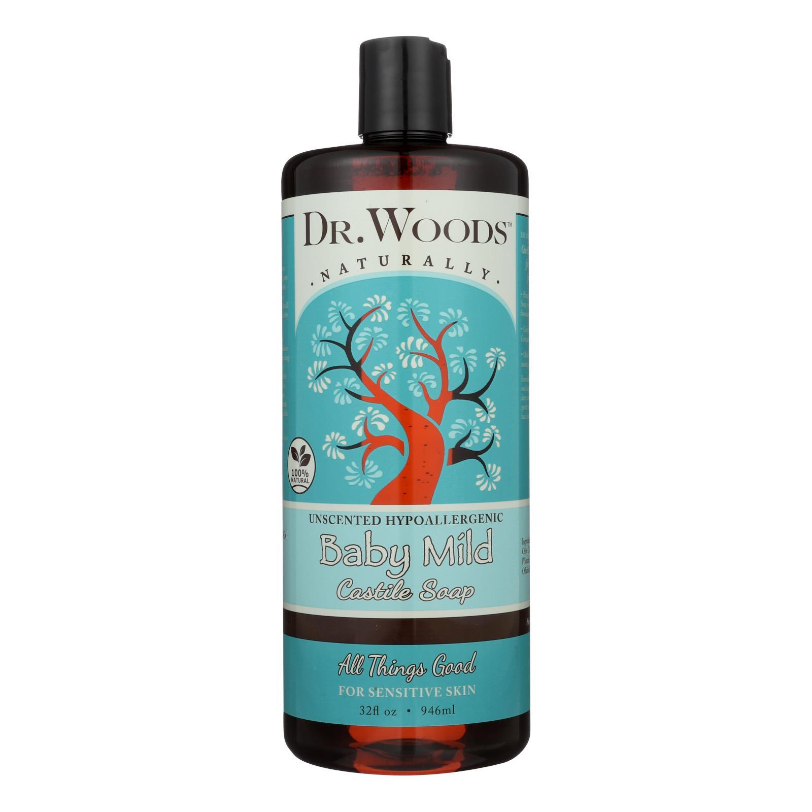Dr. Woods Naturals Castile Soap – Baby Mild – Case of 1 – 32 oz.