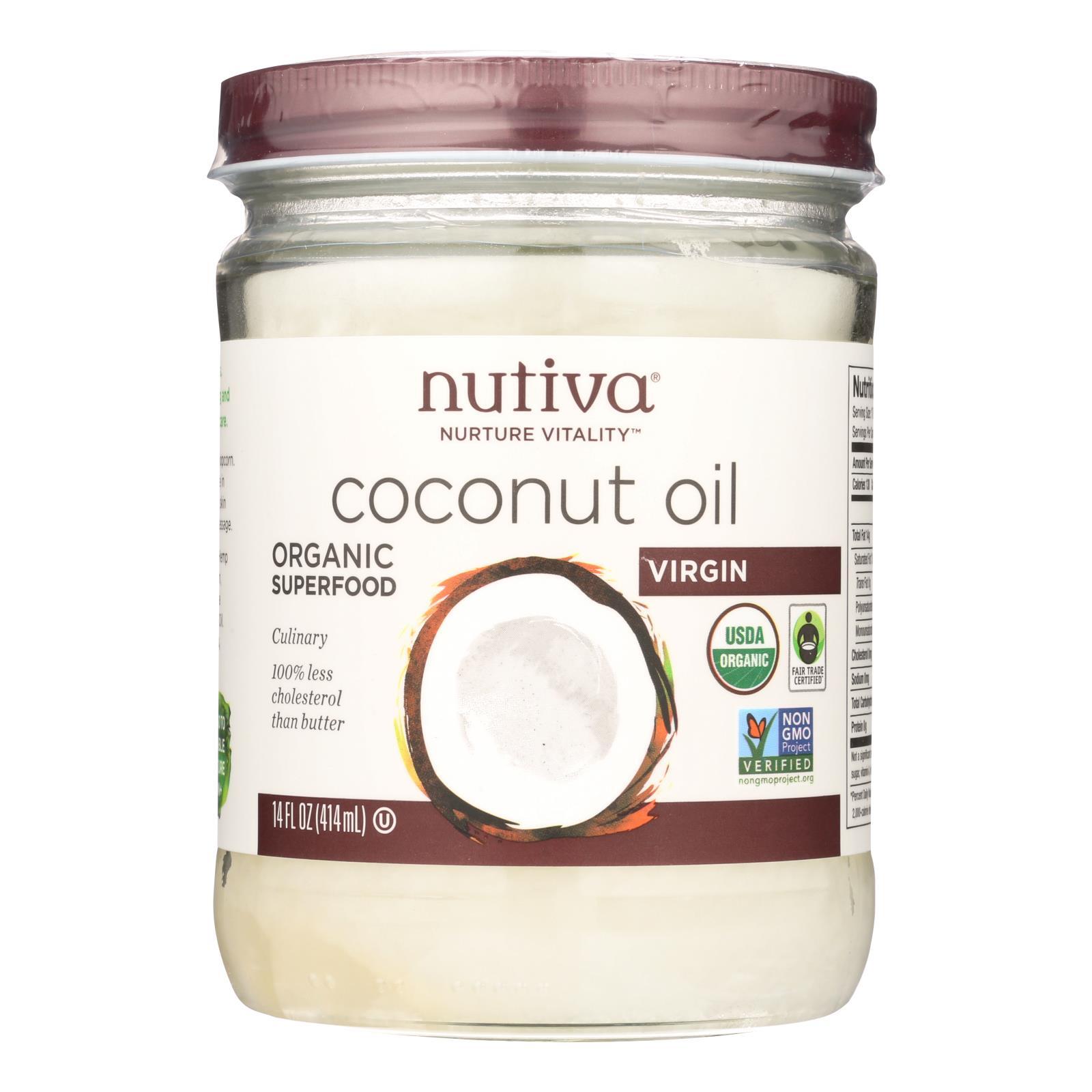 Nutiva Coconut Oil – Organic – Superfood – Virgin – Unrefined – 14 oz – Case of 6