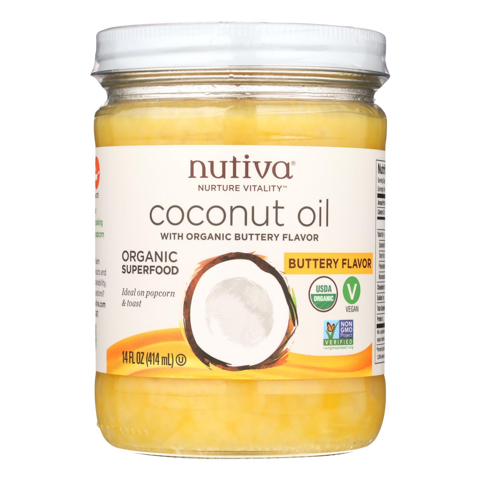 Nutiva Organic Coconut Oil – Buttery – Case of 6 – 14 oz.