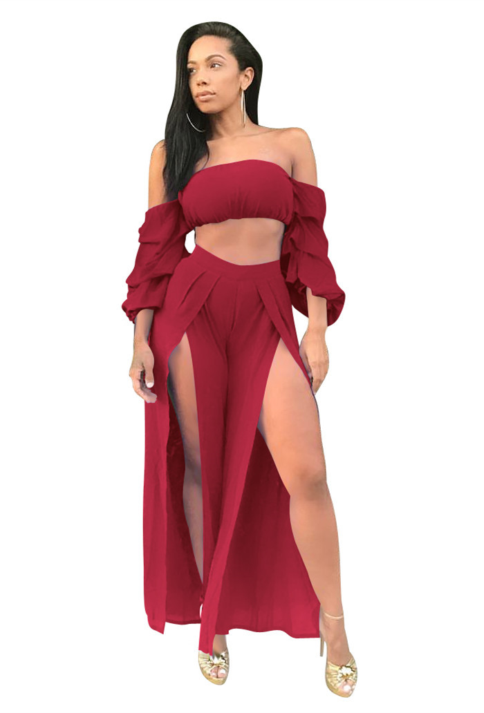 red two piece jumpsuit