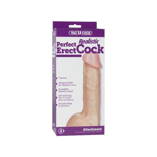 Vac-U-Lock Perfect Erect Real Cock Wht