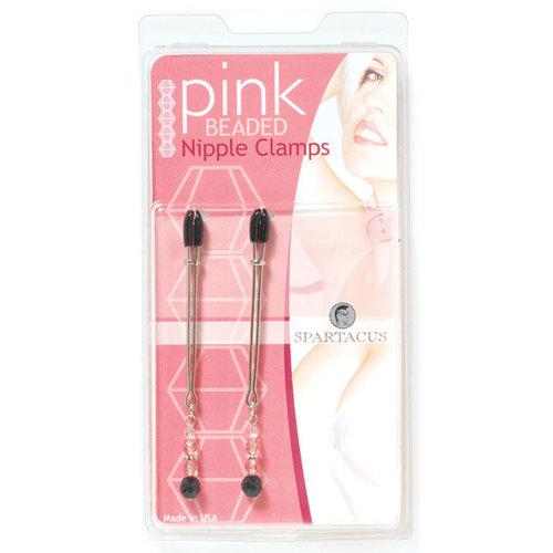 Adjustable Nipple Clamp W/Pink Beads