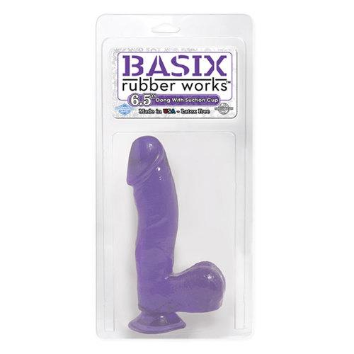 Basix 6.5in. Dong w/Suction Cup Purple