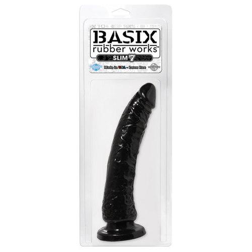 Basix 7in. Slim Dong w/Suction Cup Black