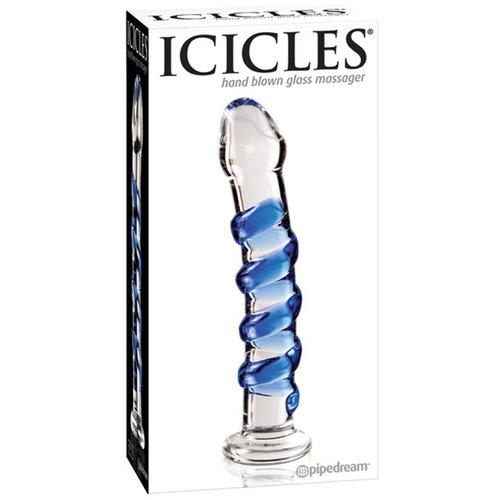 Icicles No. 5- Glass Dong (Clear/Blue)