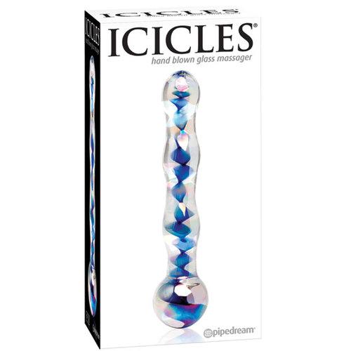 Icicles No. 8- Glass Anal Wand (Clr/Blu)