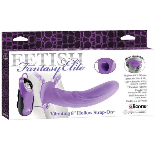 FF Elite Hollow Strap-On Purp 8in. Vib