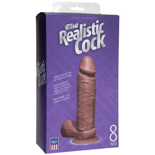 Realistic Cock - 8in Brown
