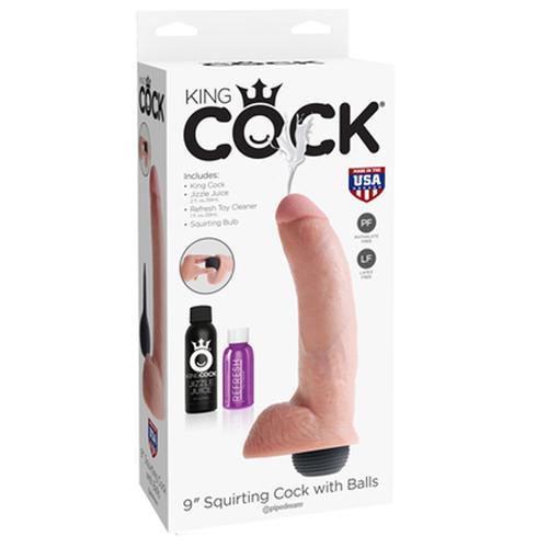 King Cock 9in Squirting Cock - Flesh