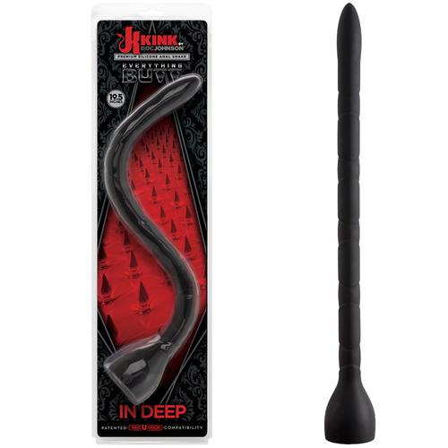 Kink In Deep Silicone Anal Snake Black