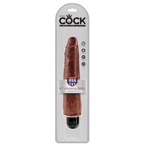 King Cock 9in Vibrating Stiffy Brown