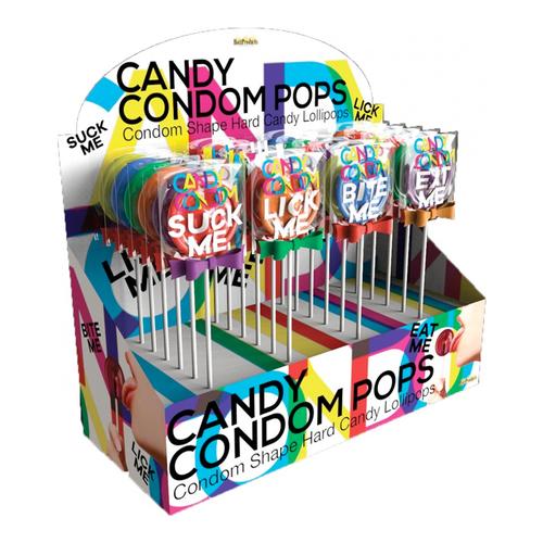 Candy Condom Lollipop Asst (24pc)