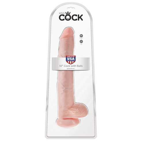 King Cock 14in Cock with Balls - Flesh