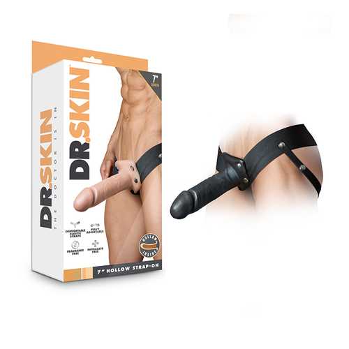 Dr. Skin - 7in Hollow Strap On - Black