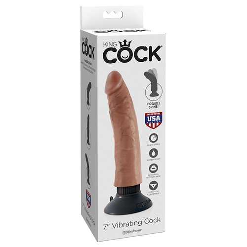 King Cock 7in Vib Cock Tan