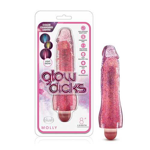 Glow Dicks - Molly Glitter Vibrator Pink
