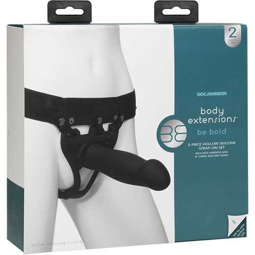Body Ext Hollow Bulbed Strap-On 2pc Set