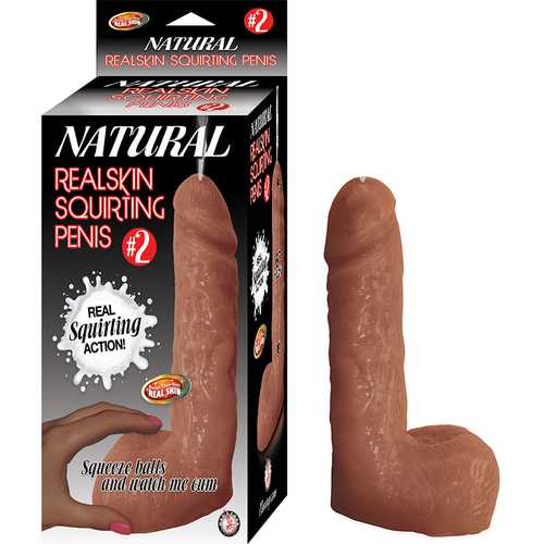 Natural Realskin Squirting Penis 2 Brown