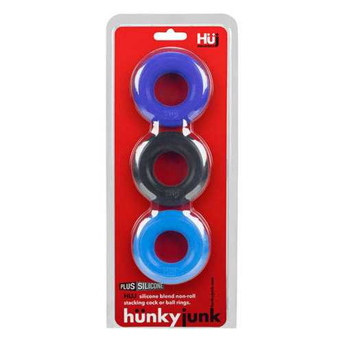 Hunkyjunk HUJ3 3-pack c-ring, blue multi