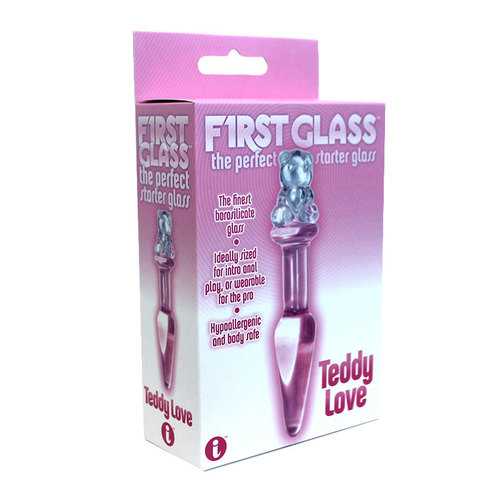 The 9's Teddy Love Glass Butt Plug Pink