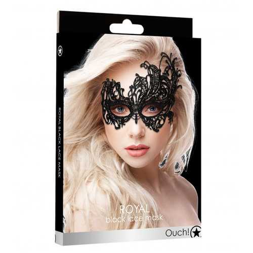 Ouch! Royal Black Lace Mask  - Black