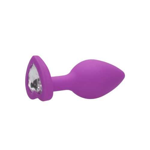 Diamond Heart Butt Plug Regular - Purple