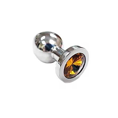 Stainless  Butt Plug Small with YELLOW
