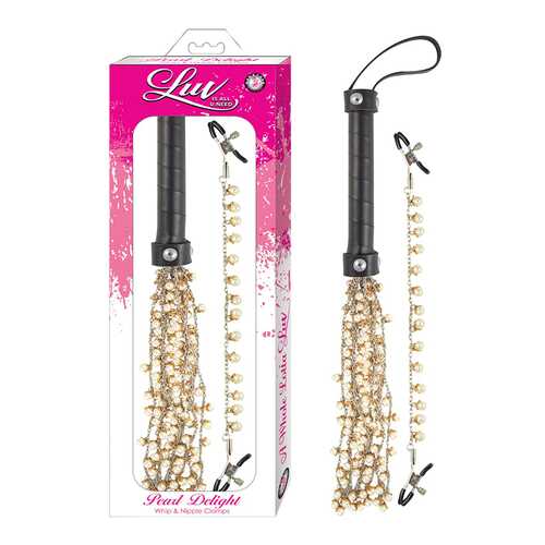 Luv Pearl Delight Whip & Nipple Clamps