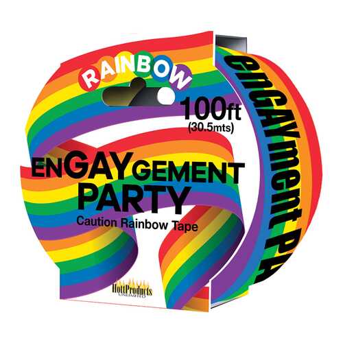 Engaygement Rainbow Caution Tape. 100'