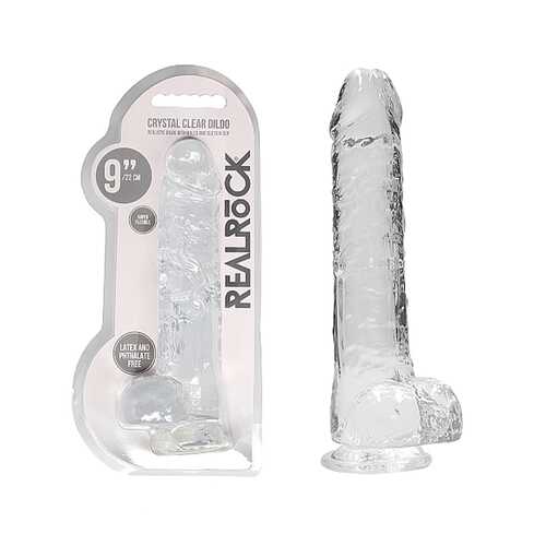 REALRoCK Jelly Dildo With Balls 9" Clear