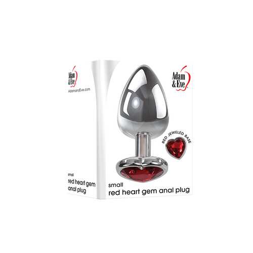 A&E Small Red Heart Gem Anal Plug