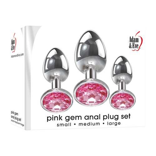 A&E Pink Gem Anal Plug Set Pink