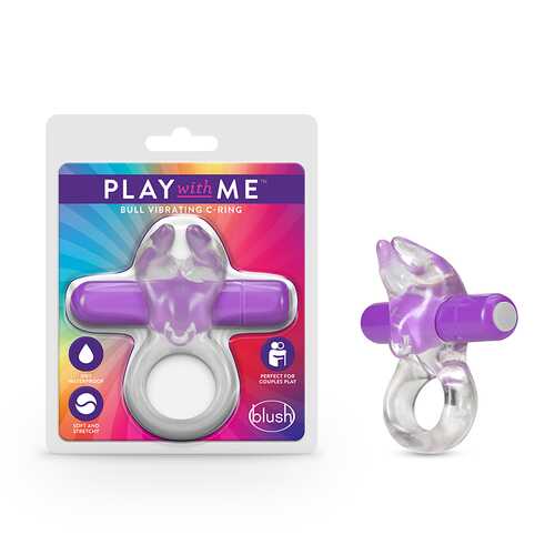 Play with Me Bull Vibrating C-Ring Purpl