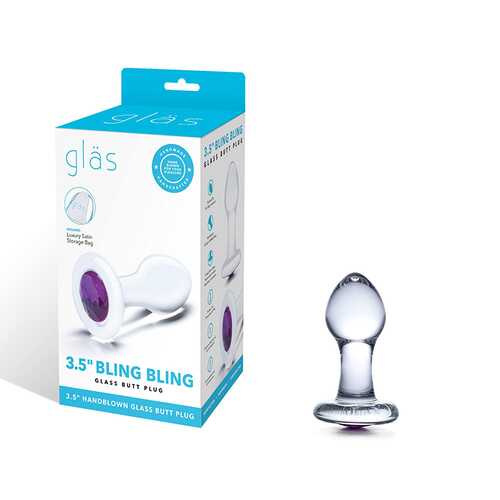 Glas 3.5" Bling Bling Glass Butt Plug