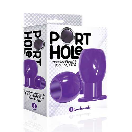 The 9's Port Hole Hollow Butt Plug Purpl