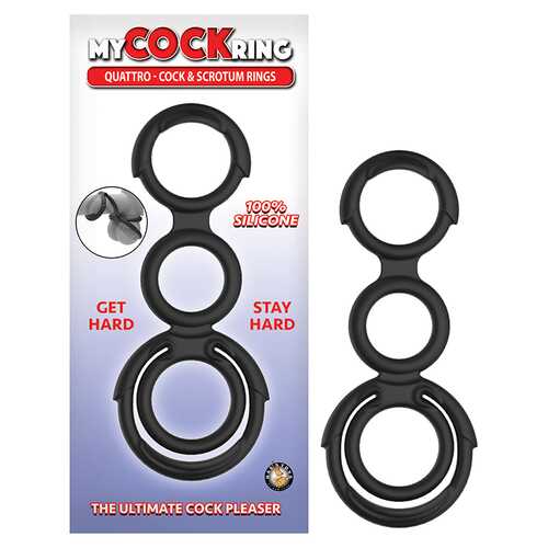 My Cockring Quattro Cock&Scrotum Ring Bk
