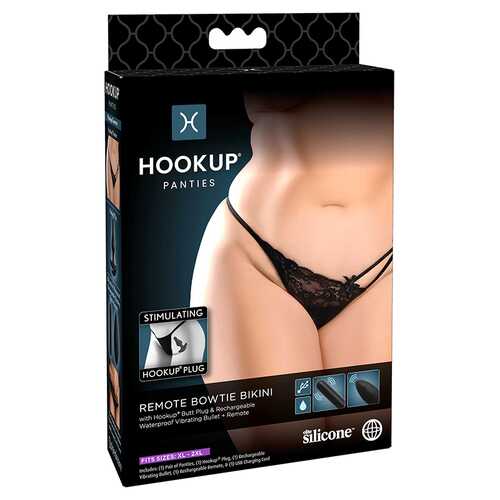 Hookup Remote Bowtie Bikini Bk XL-XXL