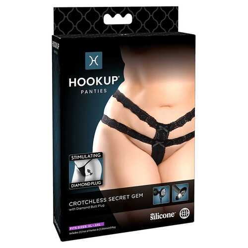 Hookup Crotchless Secret Gem Bk XL-XXL