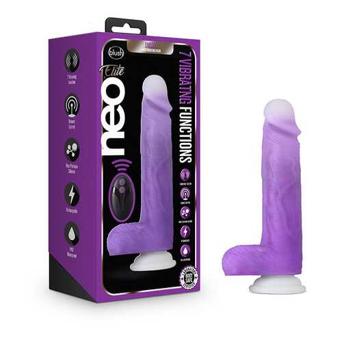 Neo Elite 8 Inch Vibrating Dildo Purple