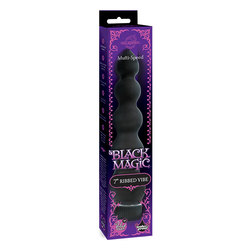 Black Magic 7in Ribbed Vibrator