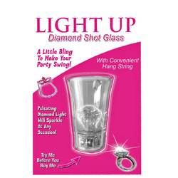 Light Up Diamond Shot Glass w/String Clr