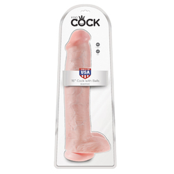 King Cock 15in Cock with Balls - Flesh
