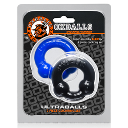 OxBalls Ultraballs, 2pk Cockring Blk&Blu