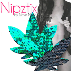 Neva Nude Pasty Pot Leaf Sequin Gr To Bk