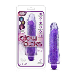 Glow Dicks - Molly Glitter Vibrator Purp