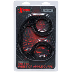KINK - Hogtied 6mm Hemp Cuffs Black