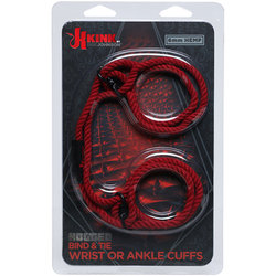 KINK - Hogtied 6mm Hemp Cuffs Red